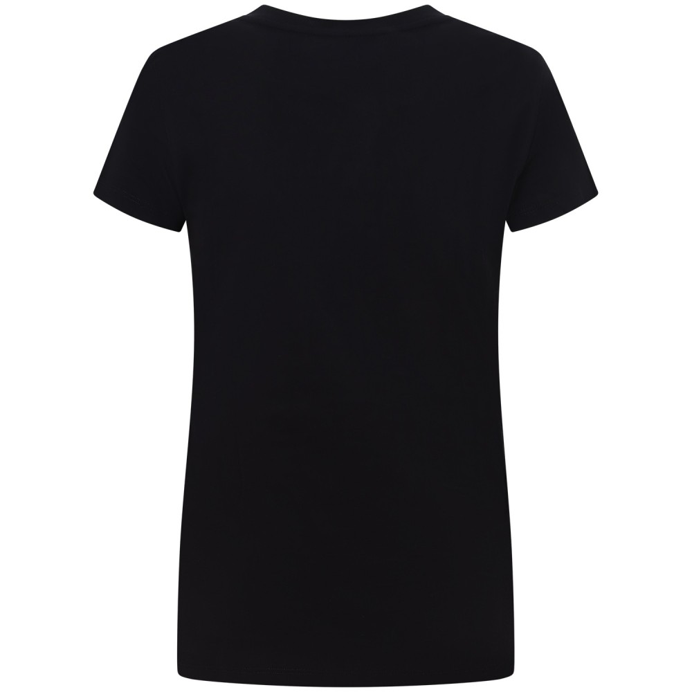 T-shirt nera con strass per donna