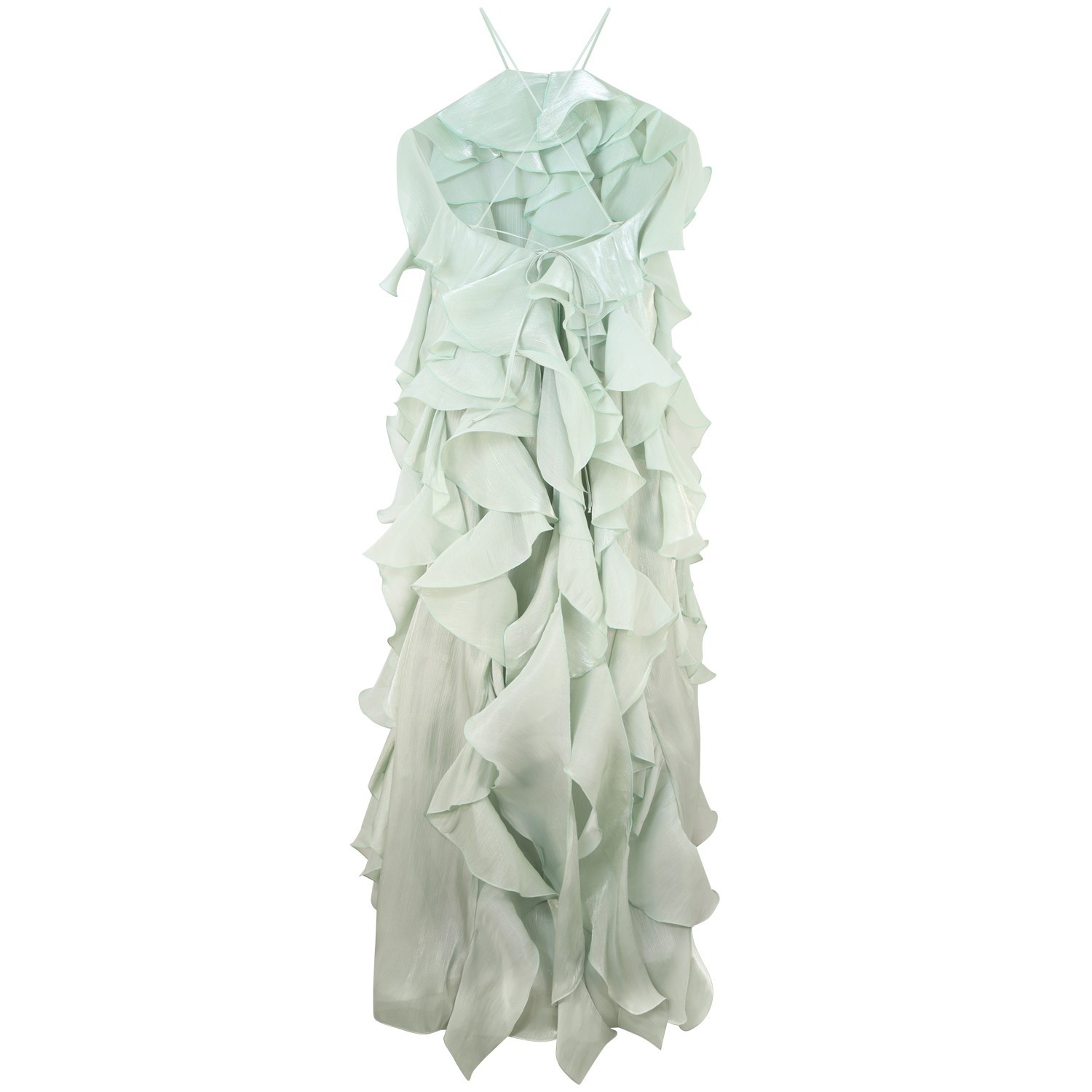 Abito lungo verde per donna 2