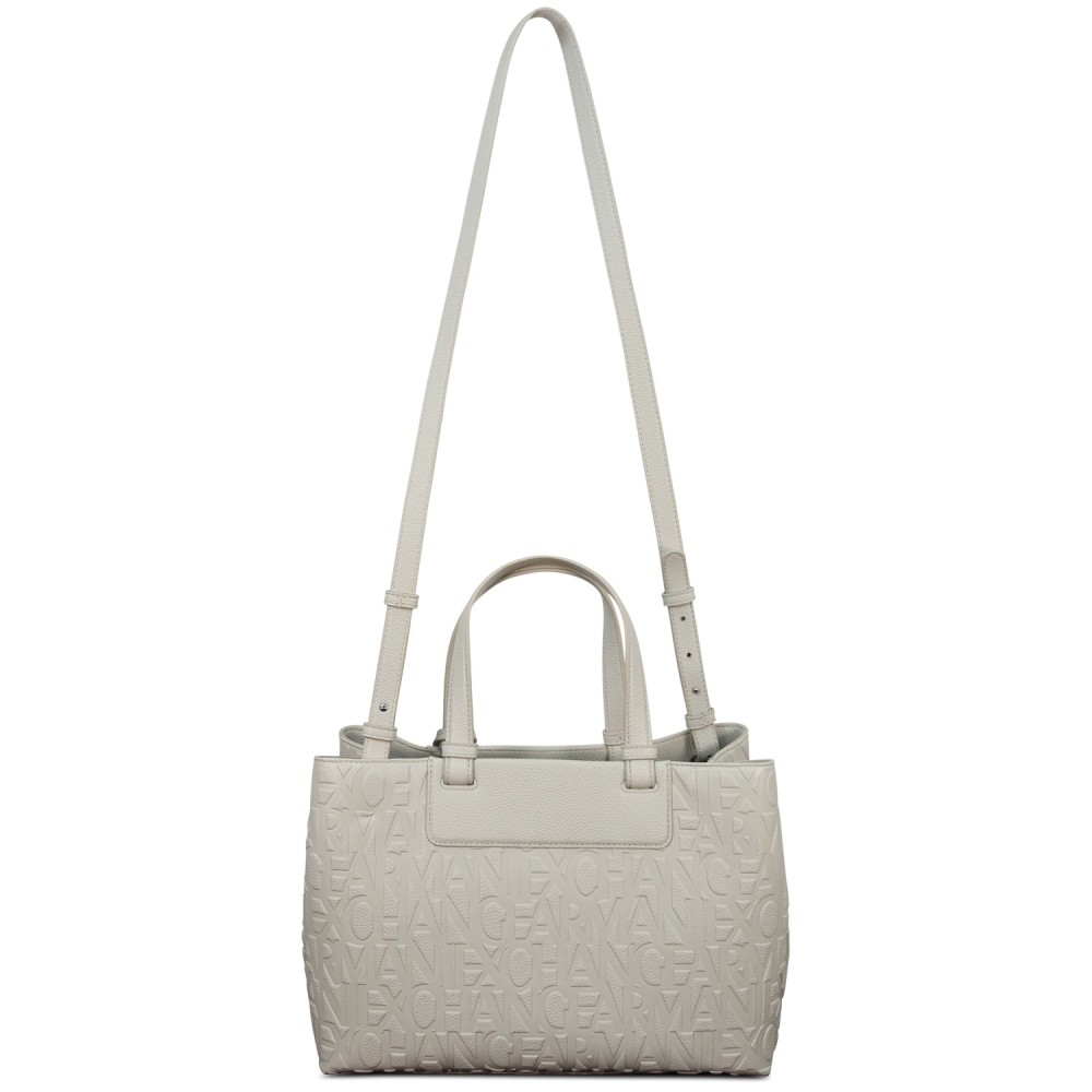 Borsa beige logata per donna