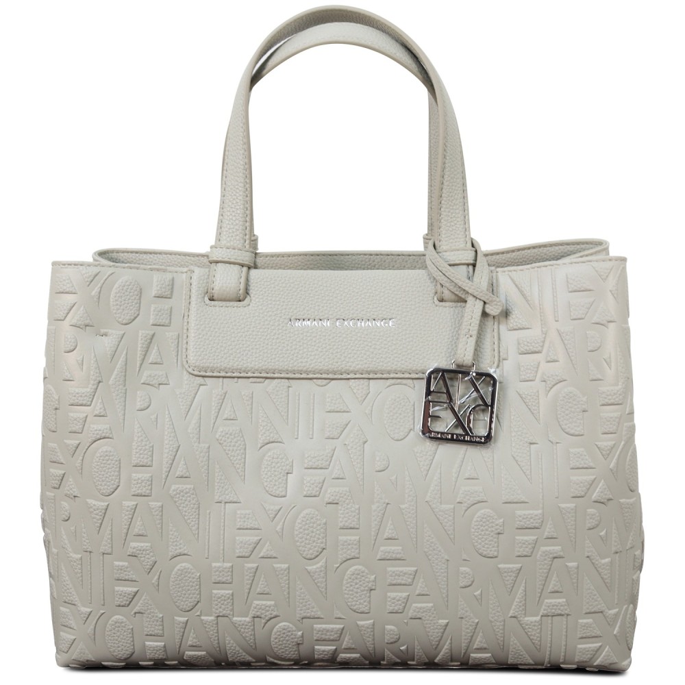 Borsa beige logata per donna