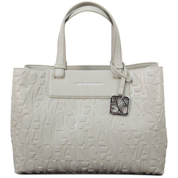 Borsa beige logata per donna