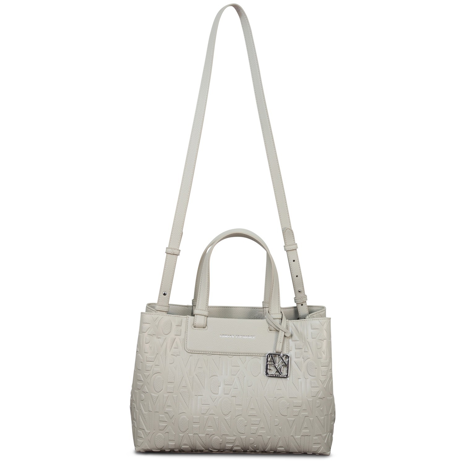 Borsa beige logata per donna