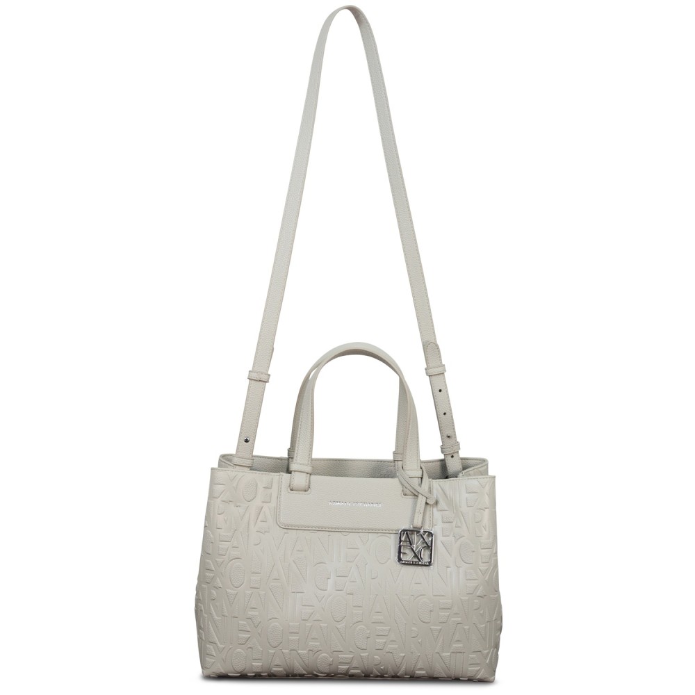 Borsa beige logata per donna