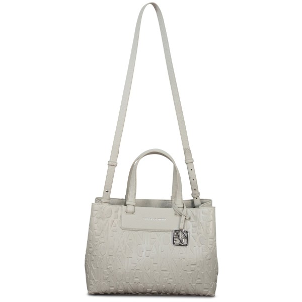 Borsa beige logata per donna