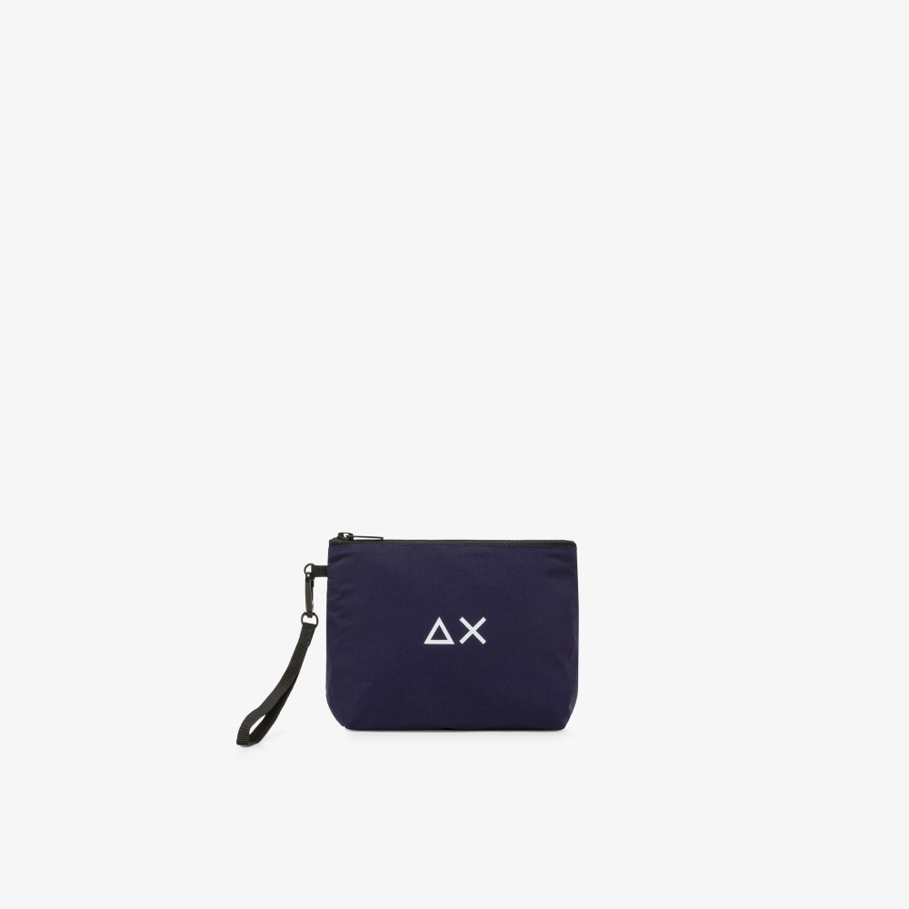 Pochette blu in nylon per uomo
