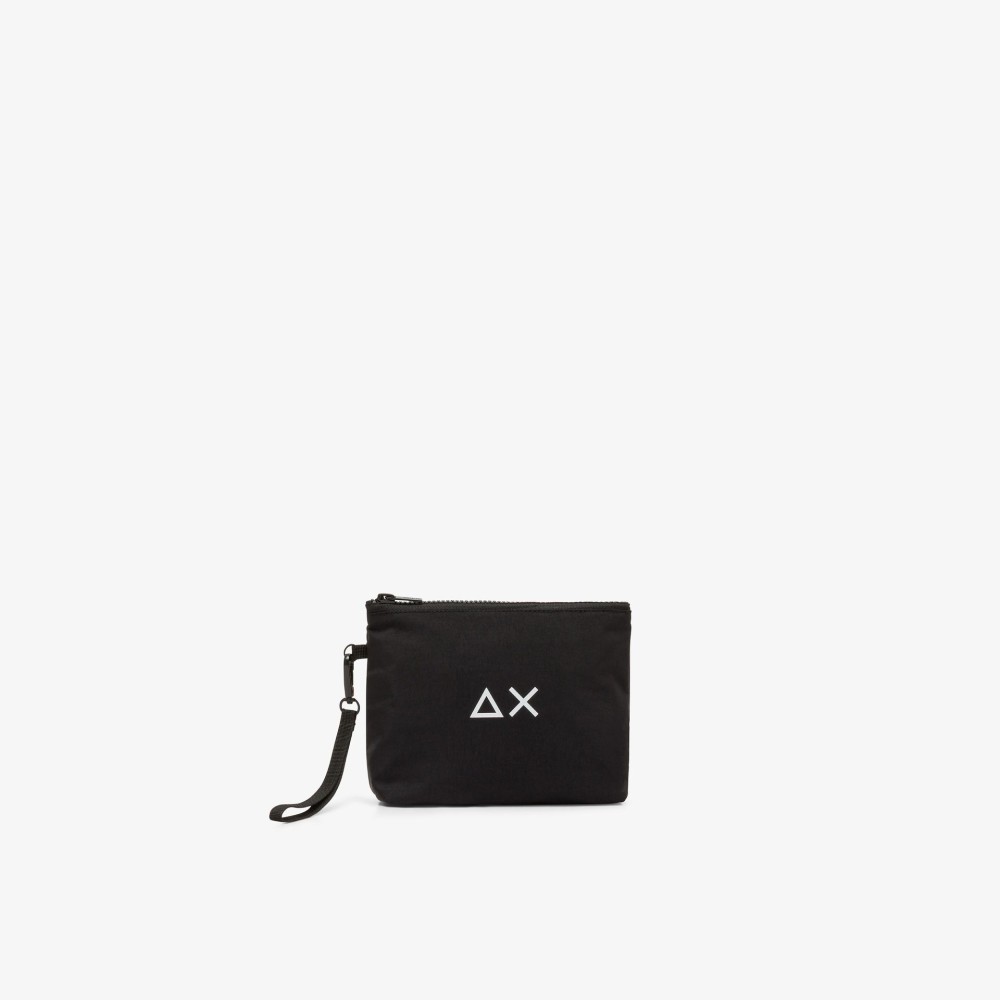 Pochette nera in nylon per uomo