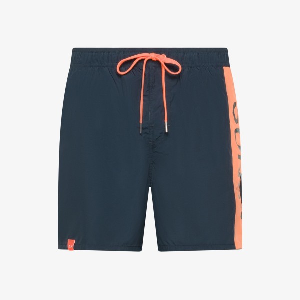 Shorts mare blu con maxi logo per uomo