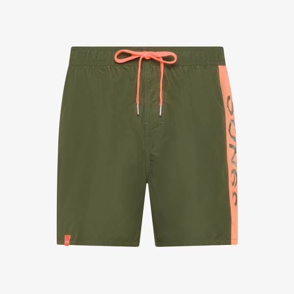 Shorts mare verde con maxi logo per uomo