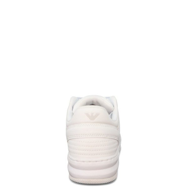 Sneakers bianca   con mini logo per uomo