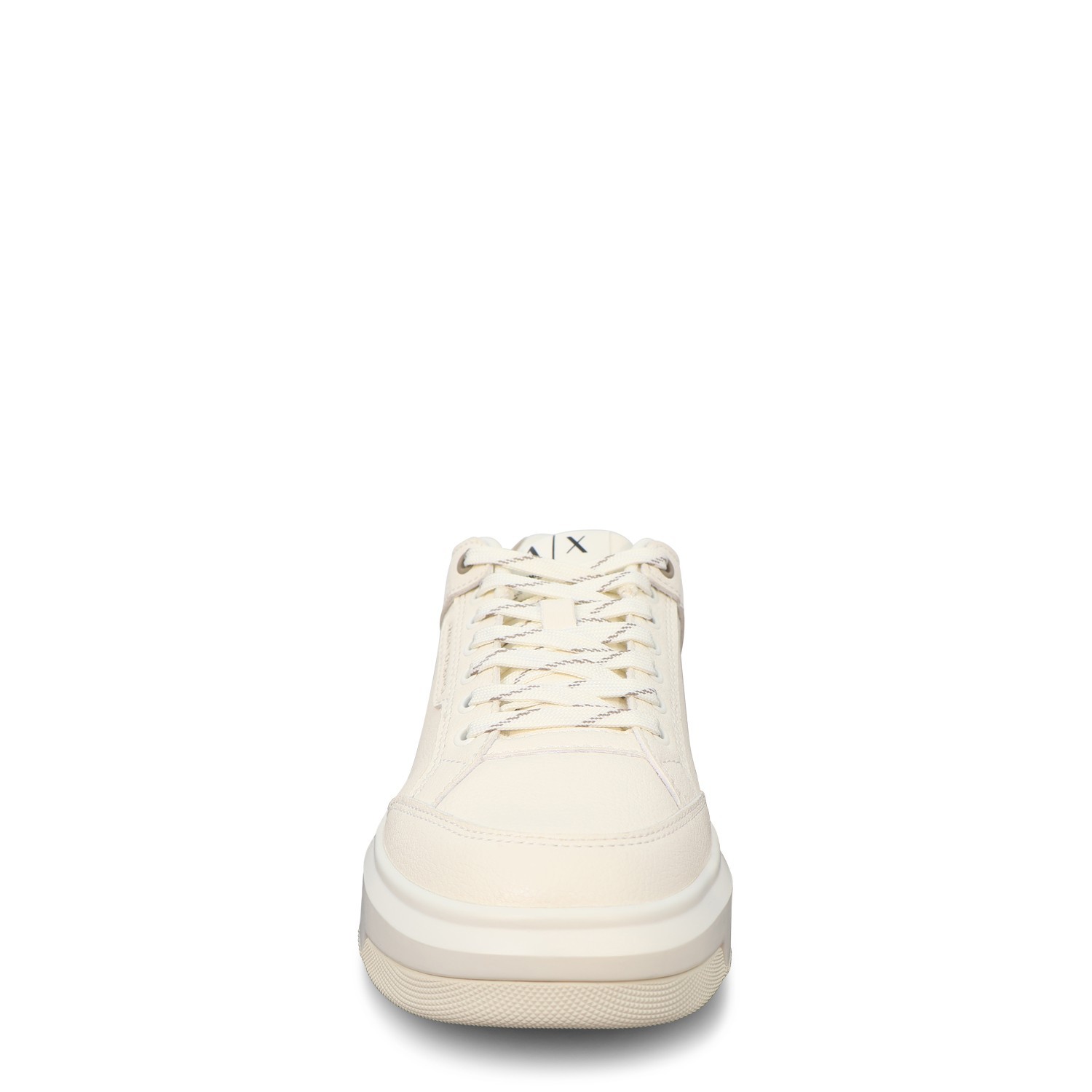 Sneakers avorio e beige  con mini logo per uomo