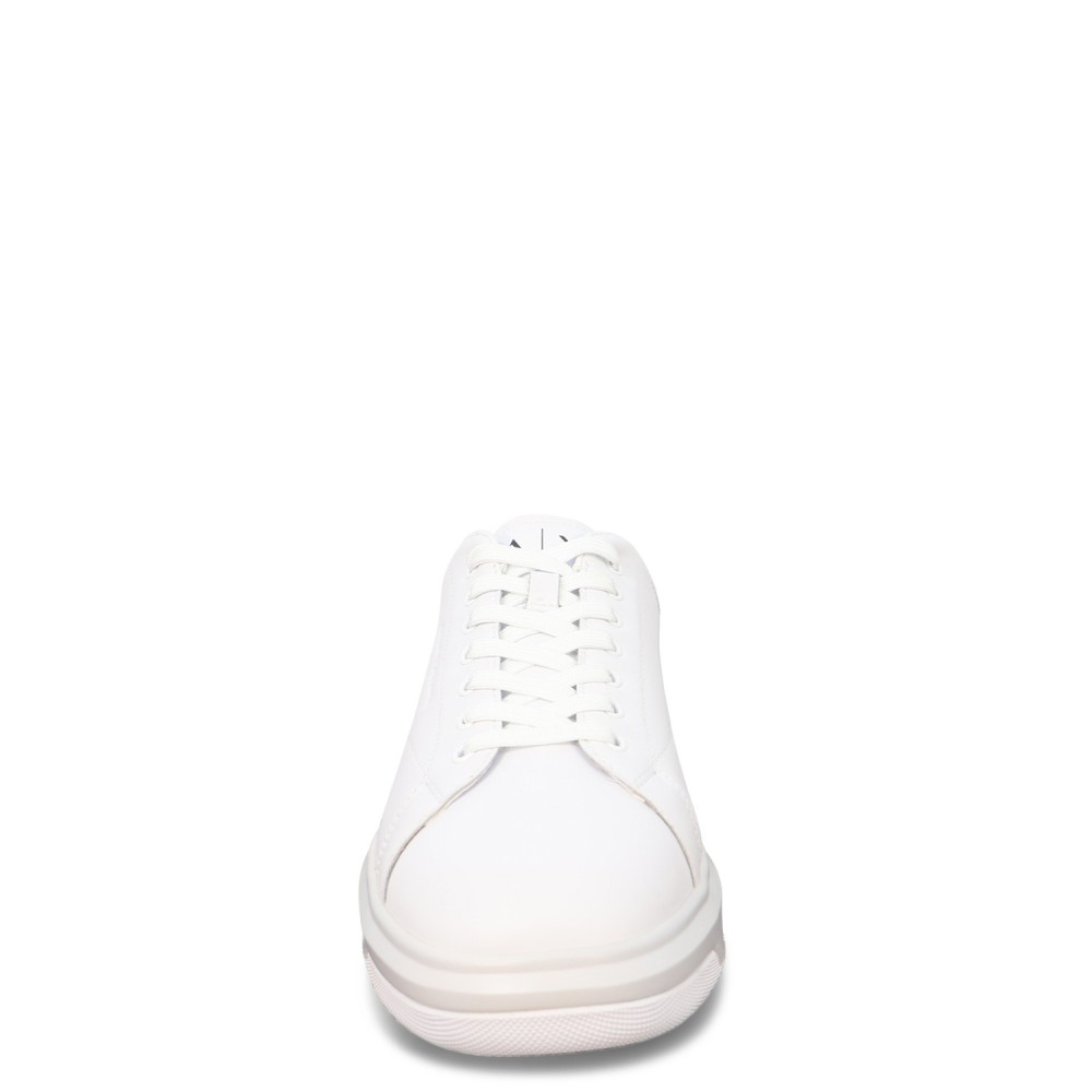 Sneakers bianche con mini logo per uomo