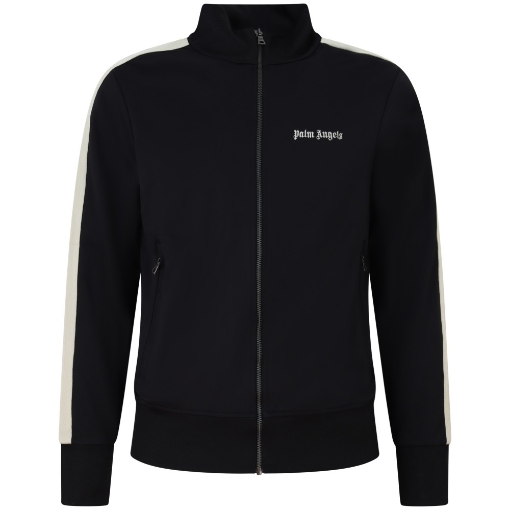 Felpa con zip nera per uomo
