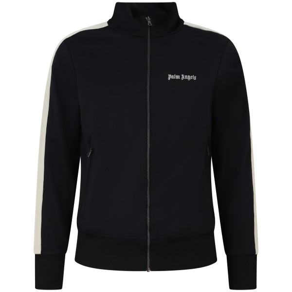 Felpa con zip nera per uomo