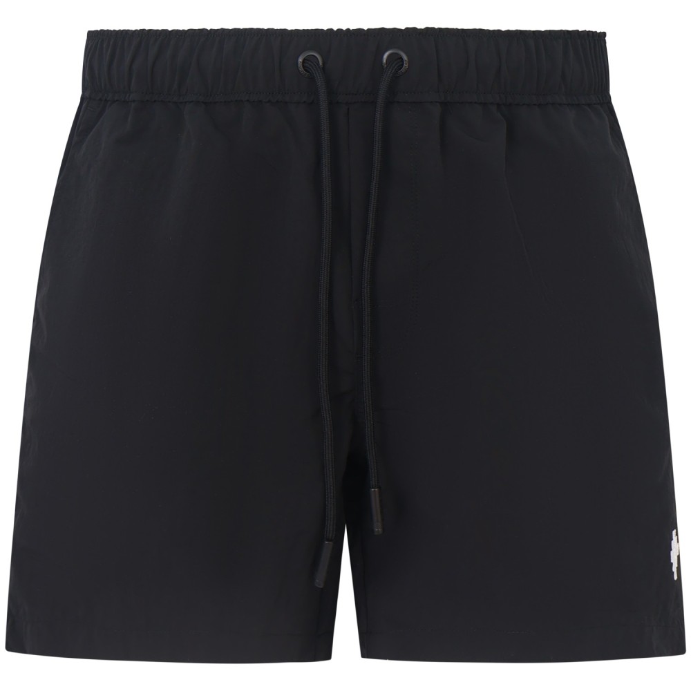 Shorts mare nero con mini logo per uomo