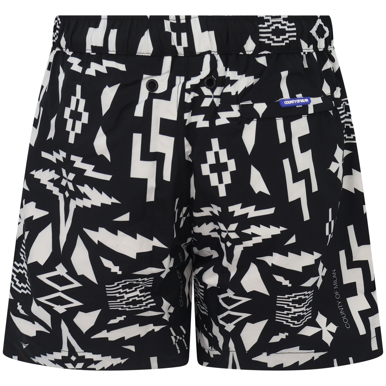 Shorts mare nero con logo all over per uomo 2