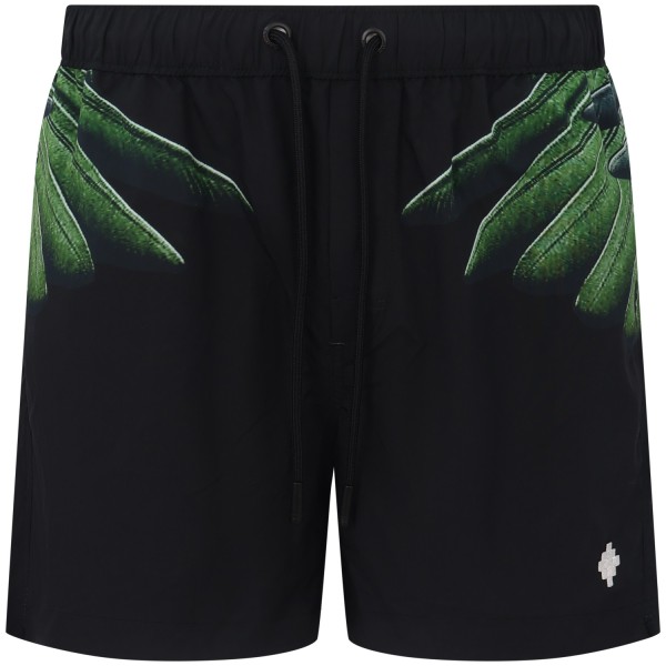 Shorts mare nero con mini logo per uomo