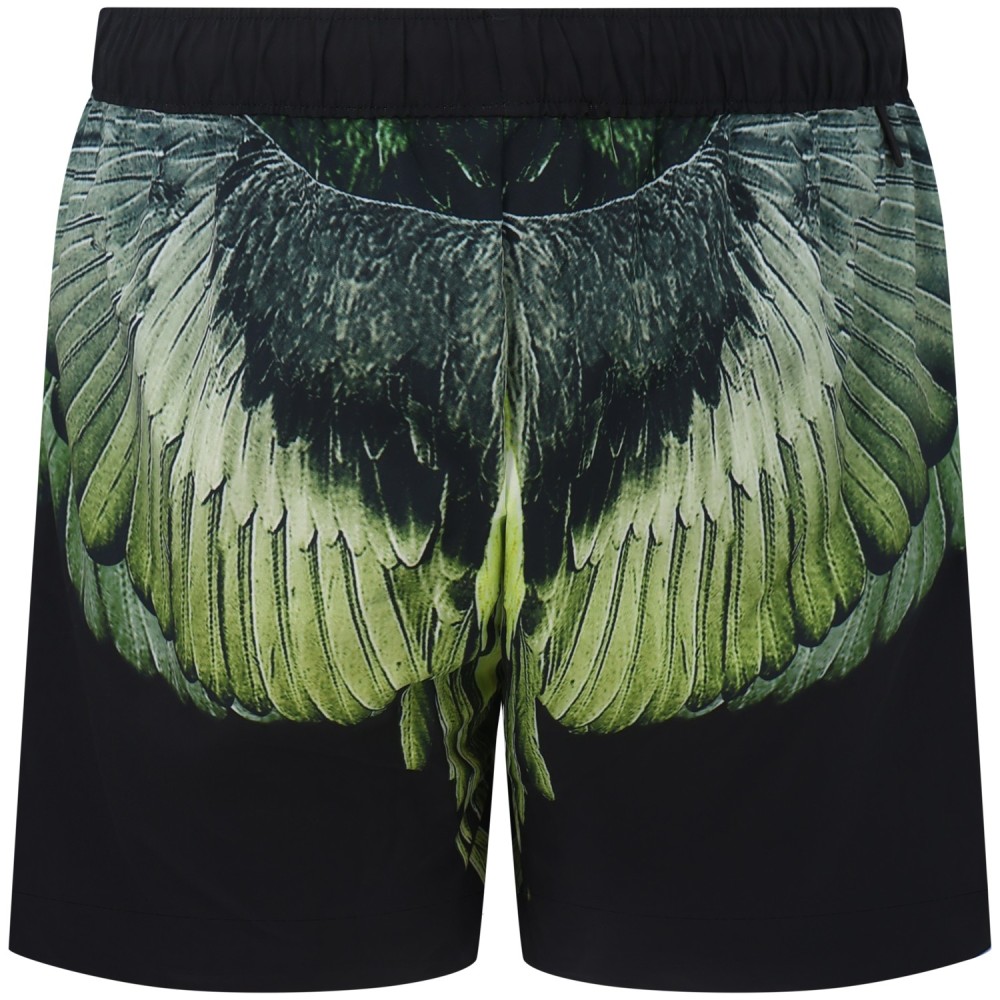 Shorts mare nero con mini logo per uomo