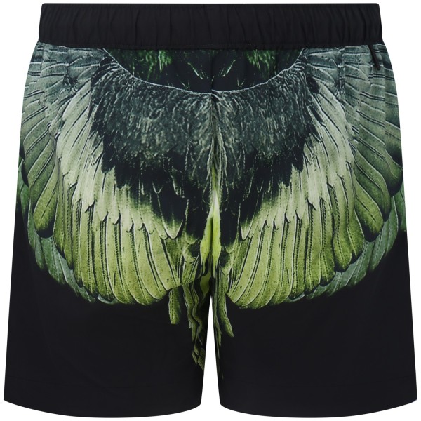 Shorts mare nero con mini logo per uomo