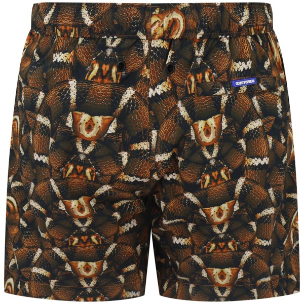 Shorts mare nero con logo all over per uomo