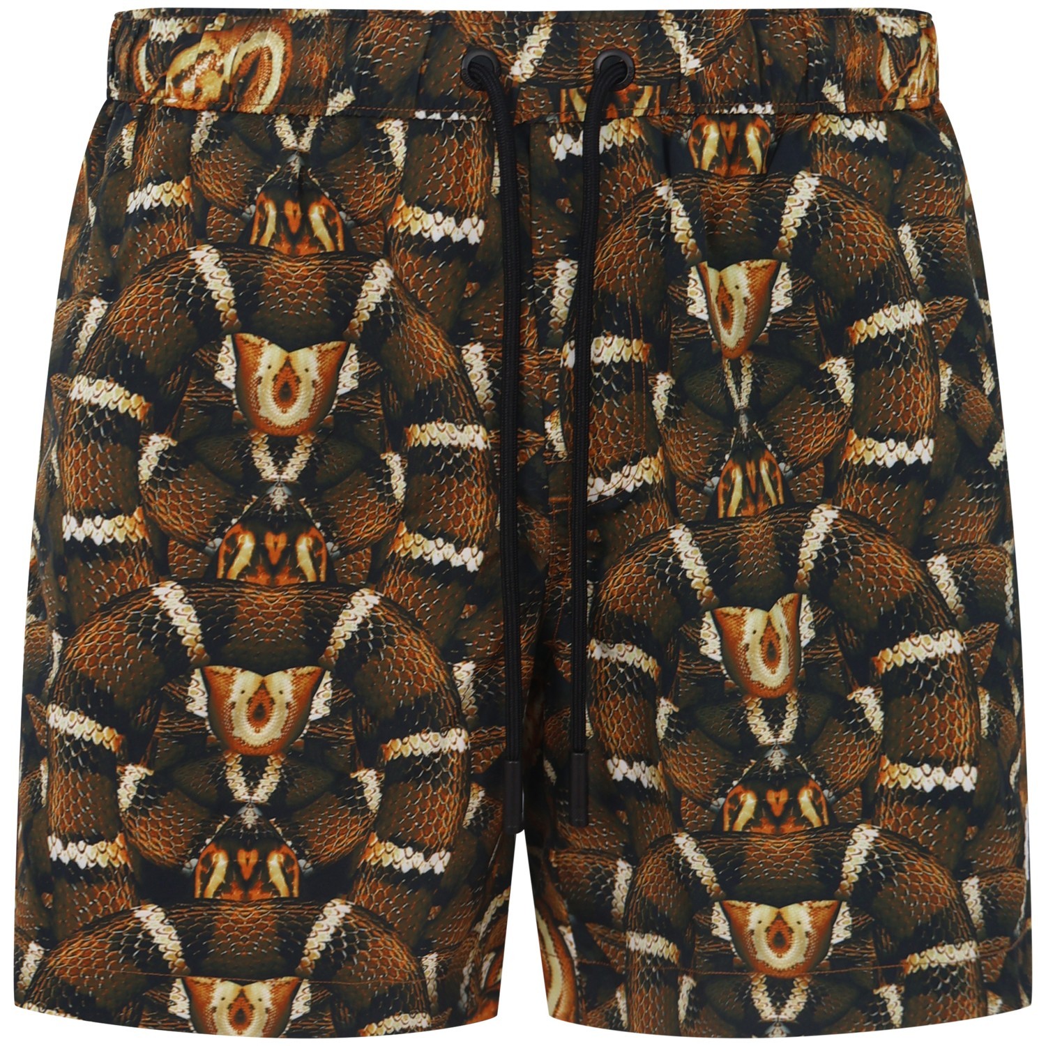 Shorts mare nero con logo all over per uomo