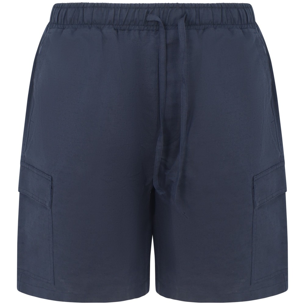 Shorts blu con tasconi per uomo