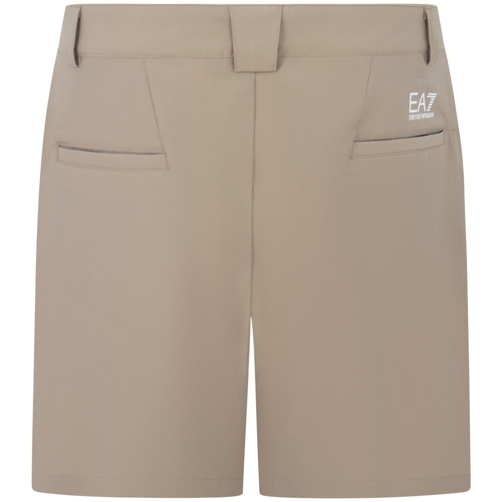 Shorts beige con mini logo per uomo