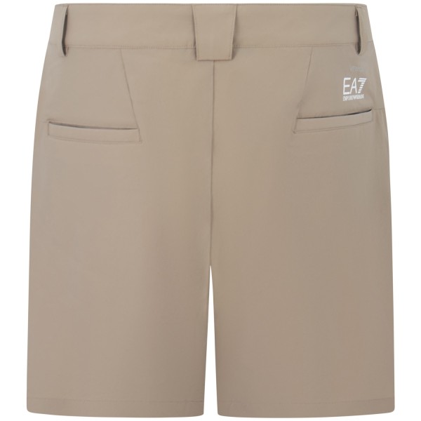 Shorts beige con mini logo per uomo