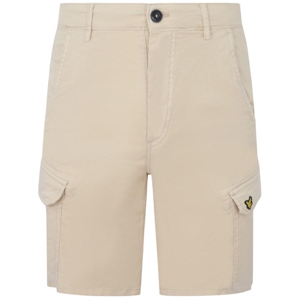 Shorts beige con tasconi per uomo