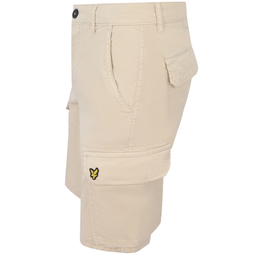 Shorts beige con tasconi per uomo
