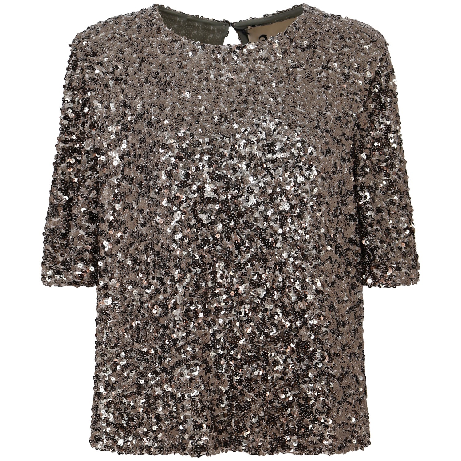 T-shirt marrone in paillettes 'SHIRT THELMA' per donna