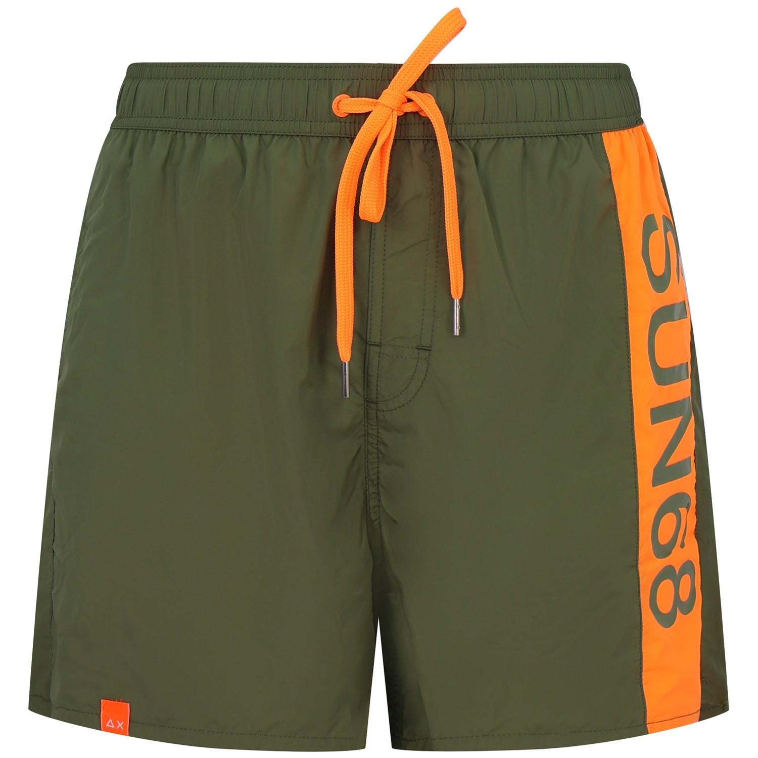 Shorts mare verde con maxi logo per uomo