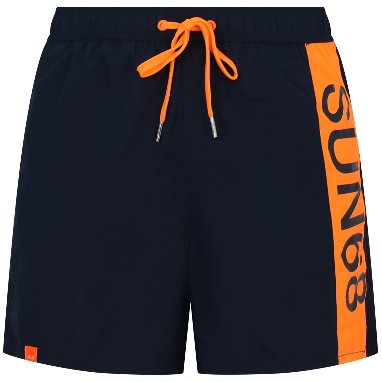 Shorts mare blu con maxi logo per uomo