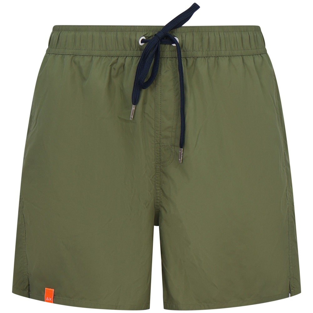 Shorts mare verde con mini logo per uomo