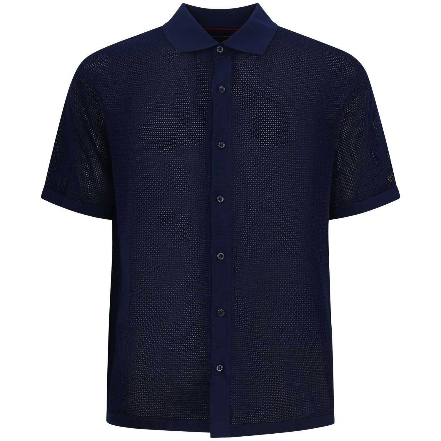 Camicia blu traforata per uomo