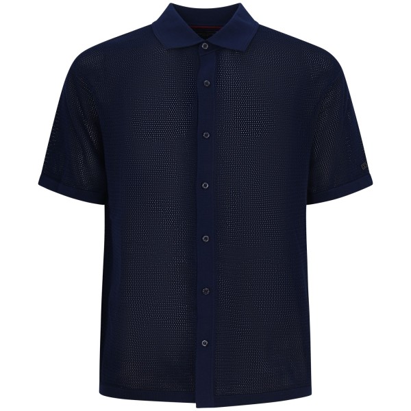 Camicia blu traforata per uomo