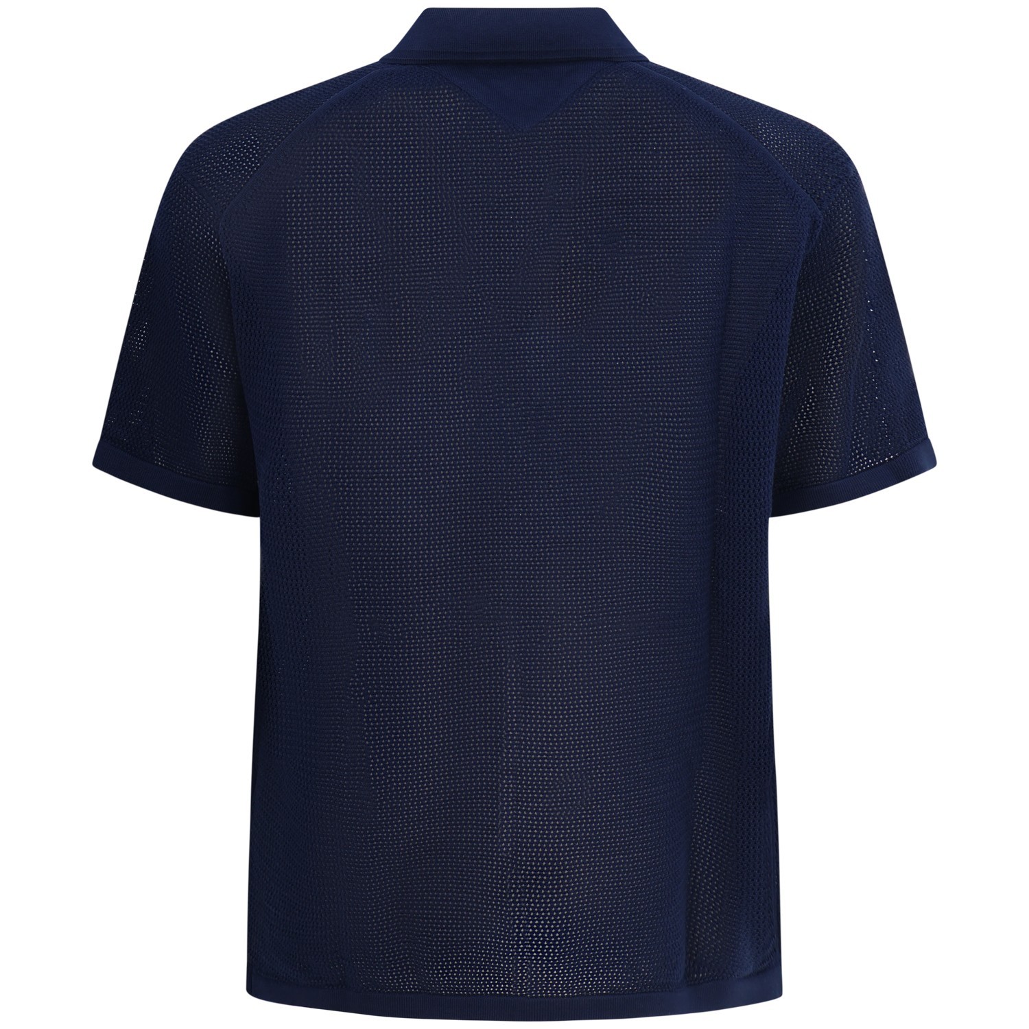 Camicia blu traforata per uomo 2