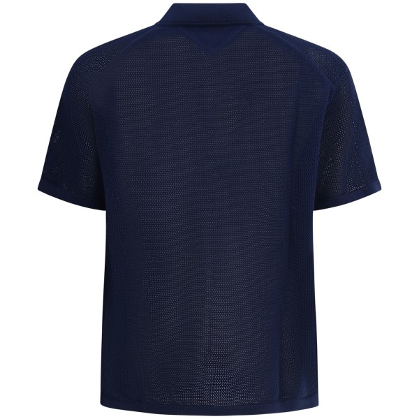 Camicia blu traforata per uomo