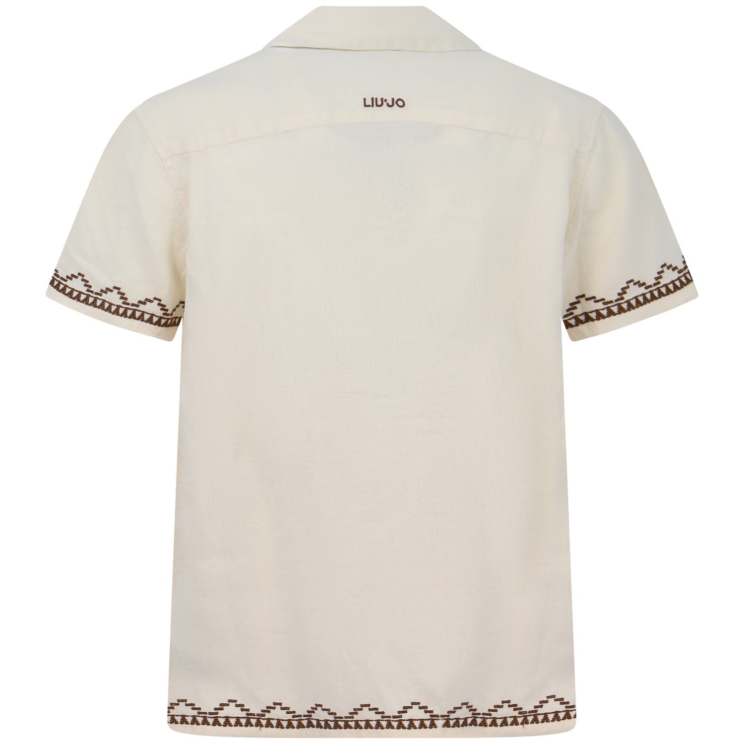 Camicia avorio con ricami per uomo 2