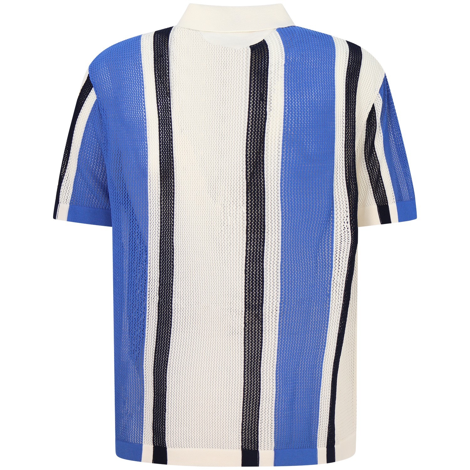 Camicia avorio traforata con fasce colorate per uomo 2