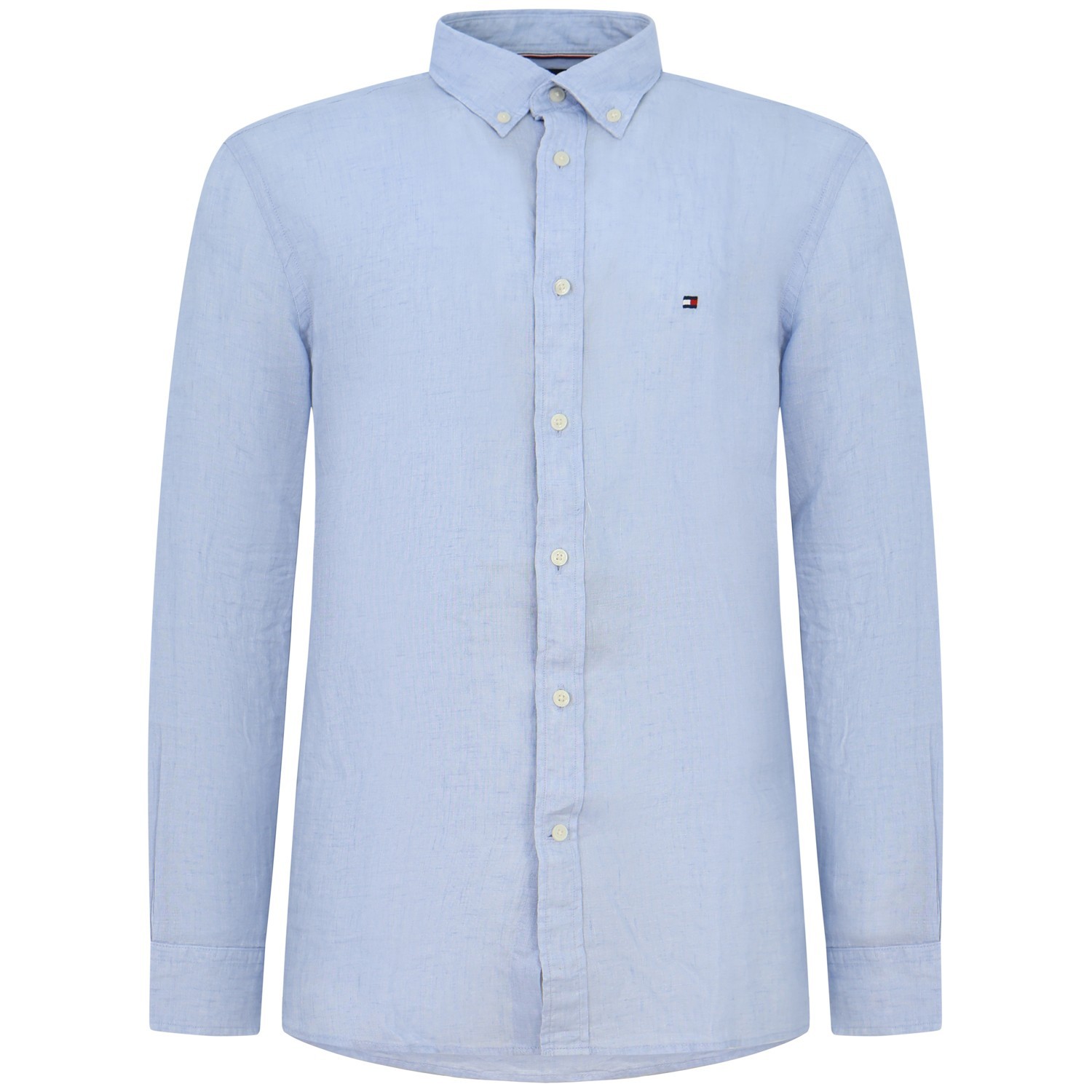 Camicia celeste in lino per uomo