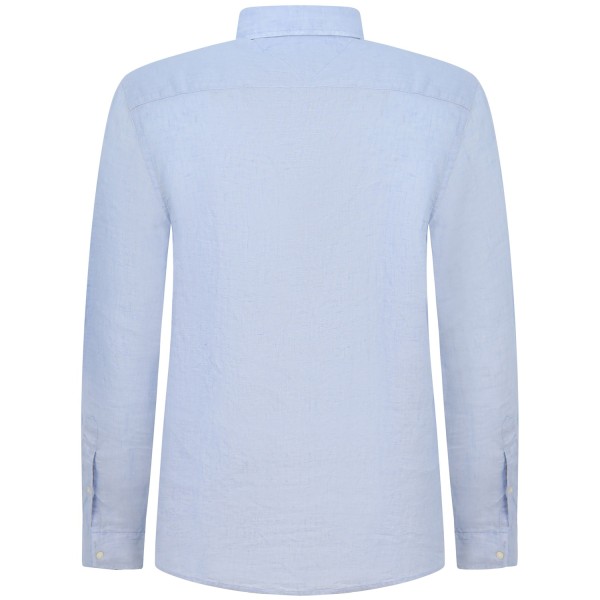 Camicia celeste in lino per uomo