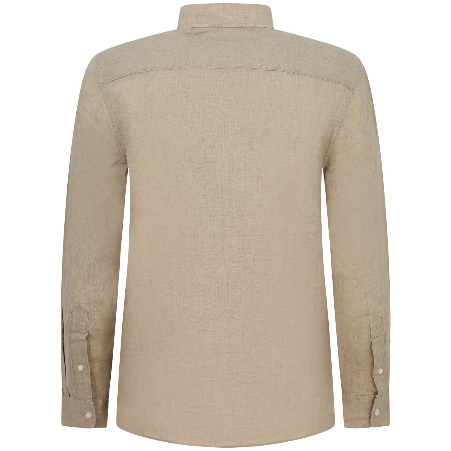 Camicia beige in lino per uomo 2
