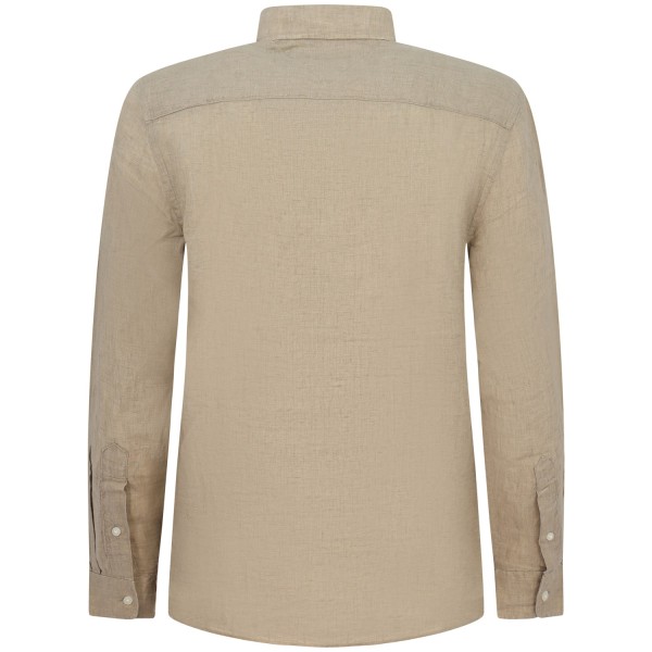 Camicia beige in lino per uomo