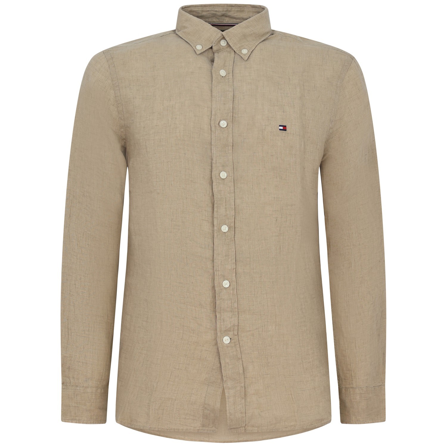 Camicia beige in lino per uomo