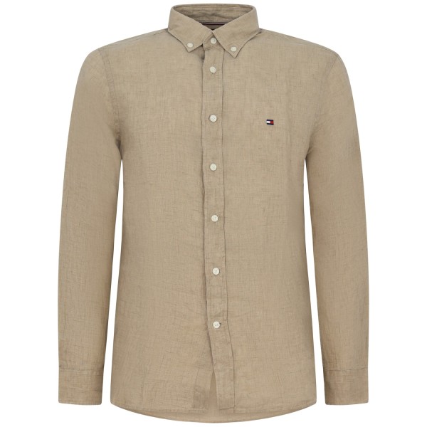 Camicia beige in lino per uomo