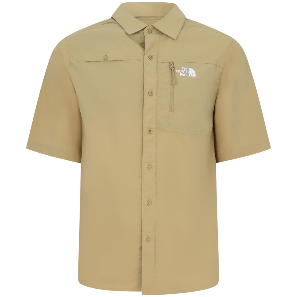 Camicia beige manica corta per uomo