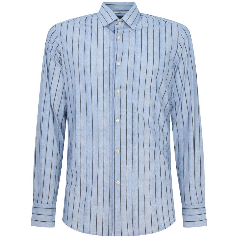 Camicia celeste con fantasia per uomo