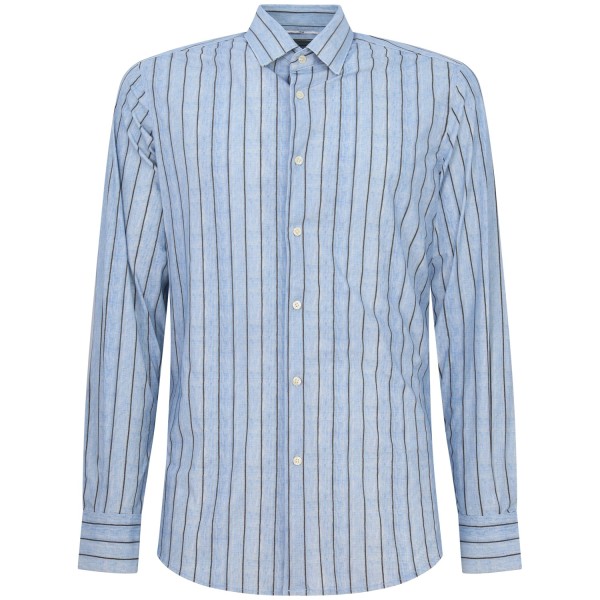 Camicia celeste con fantasia per uomo