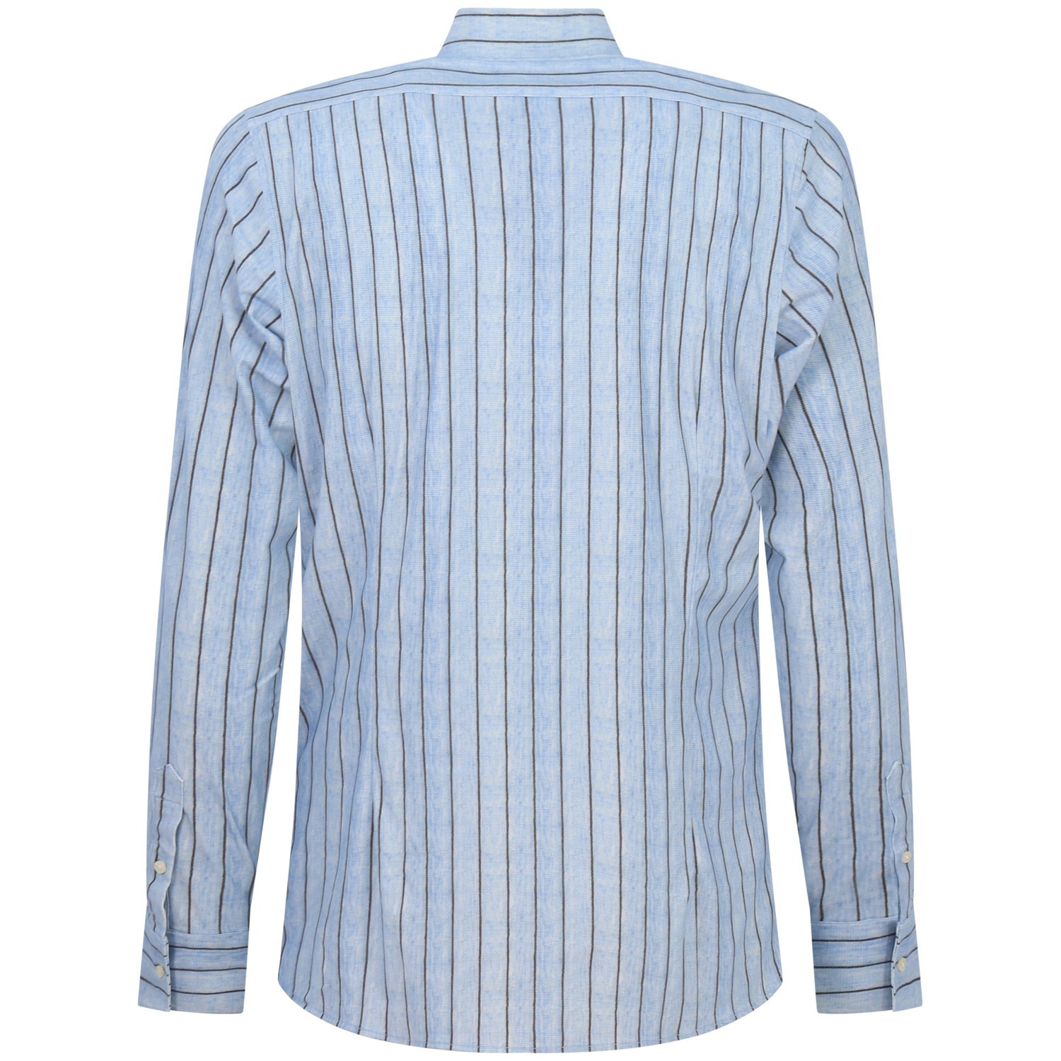 Camicia celeste con fantasia per uomo 2