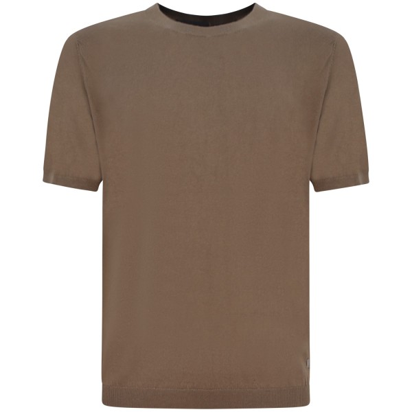 T-shirt in maglia marrone  per uomo